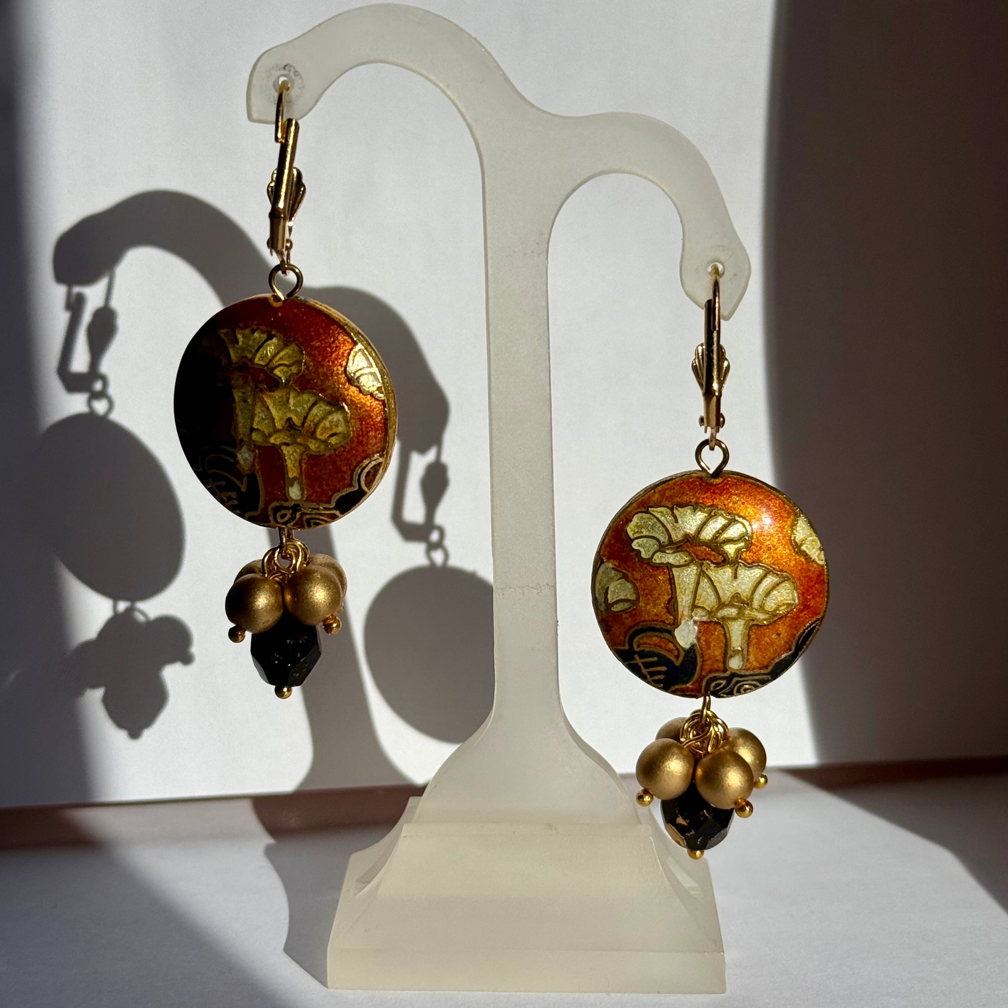 Art Nouveau Cloisonne enamel earrings