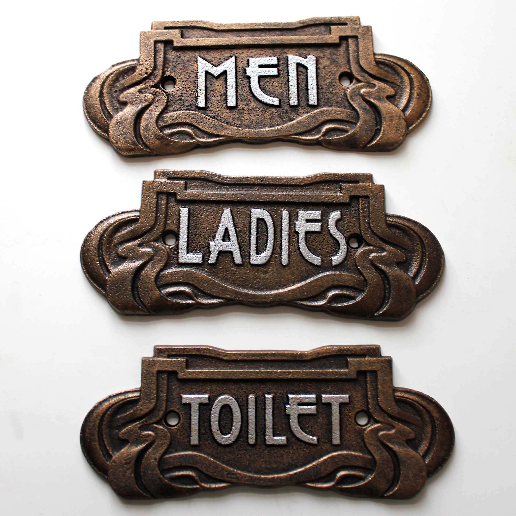 Vintage Style Toilet Door Badges