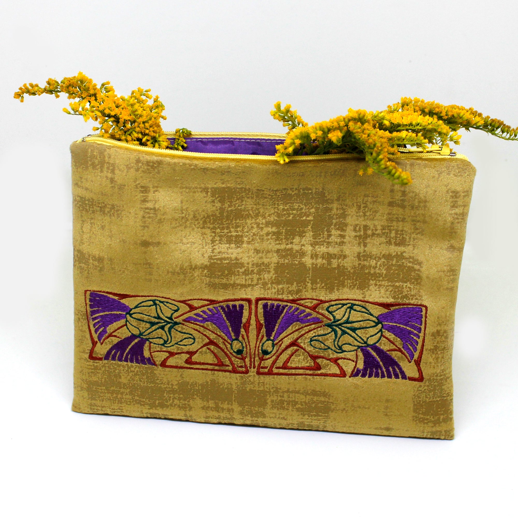 Embroidered Cosmetic Bag "Feathers"