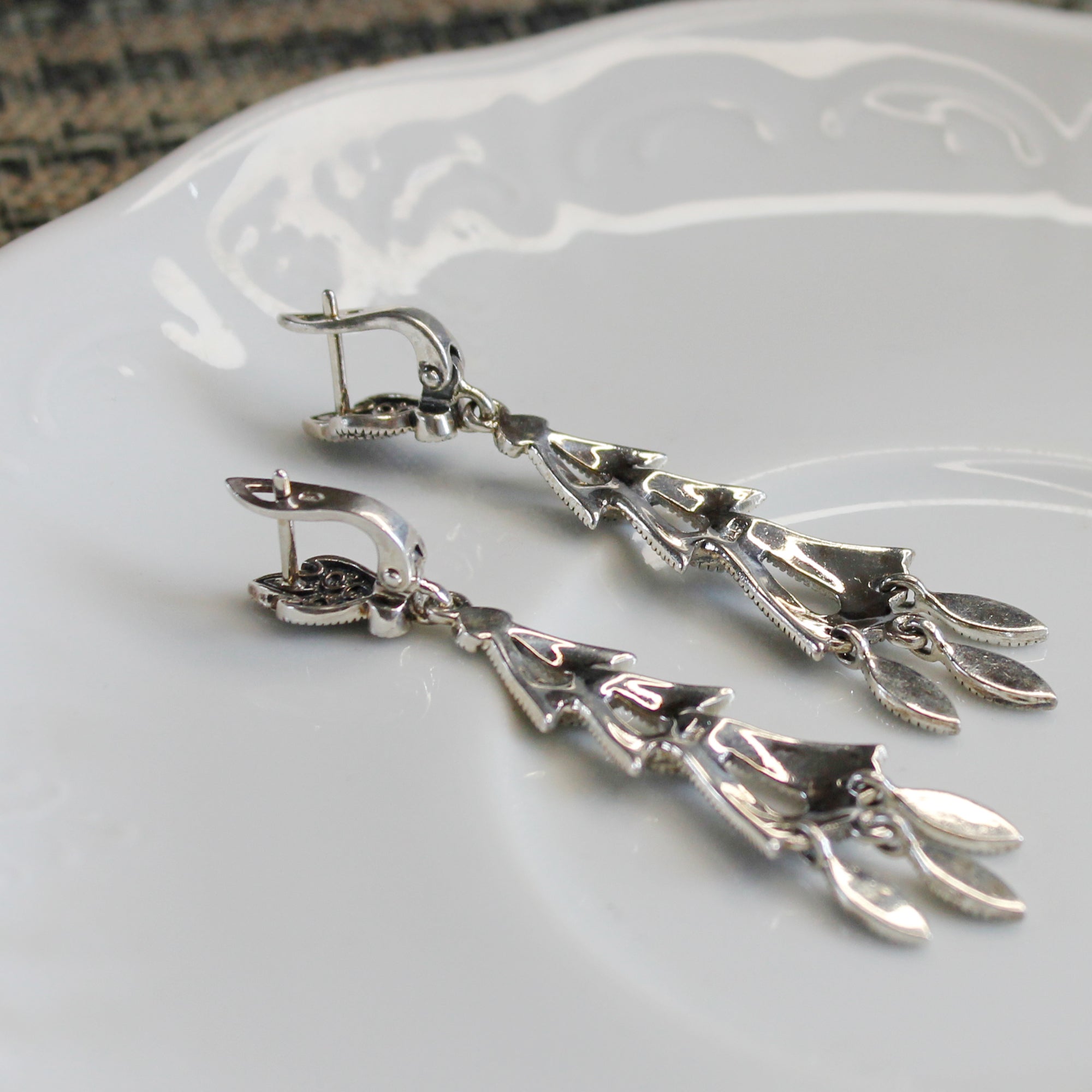 Art Deco style Silver Earrings