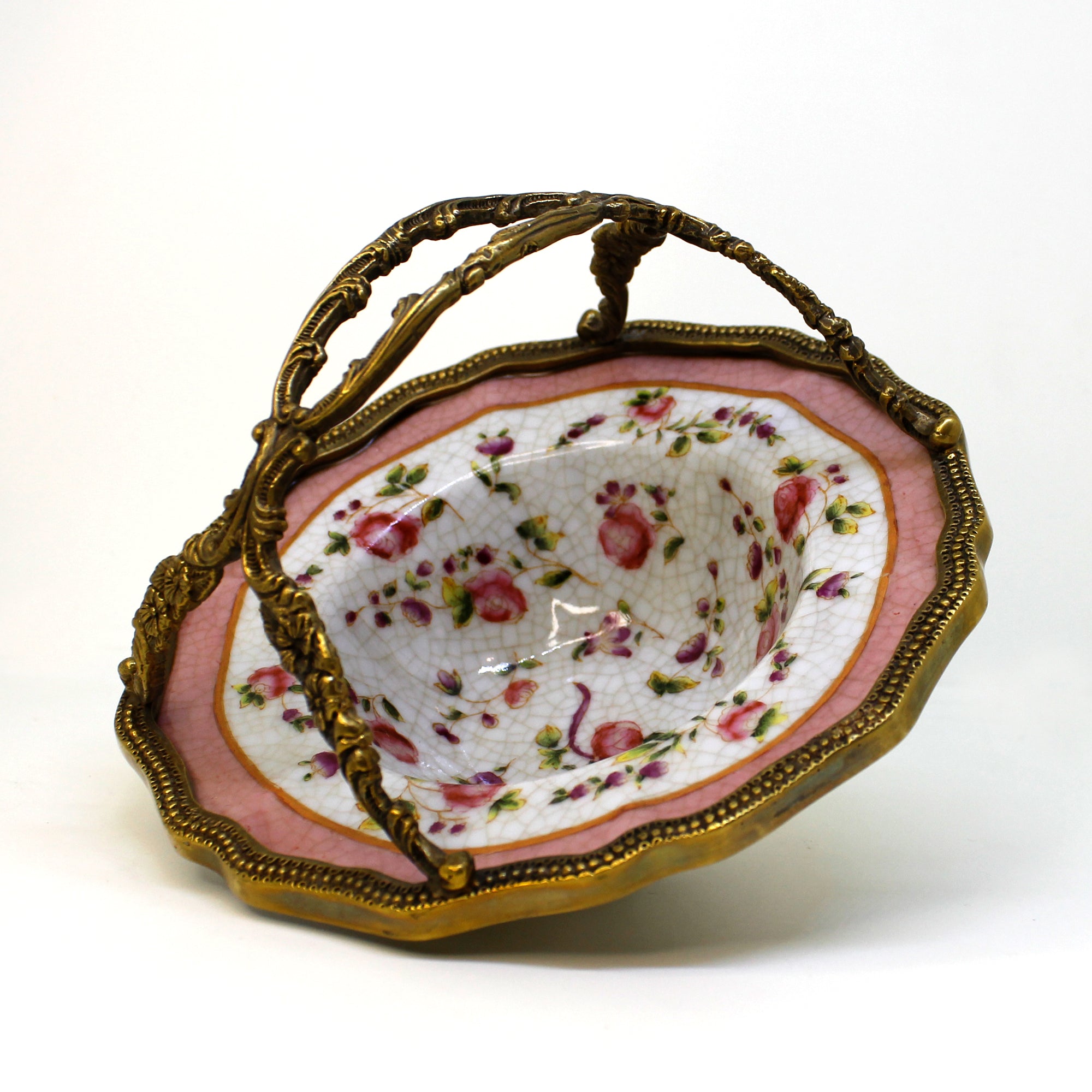Ceramic Basket with Roses