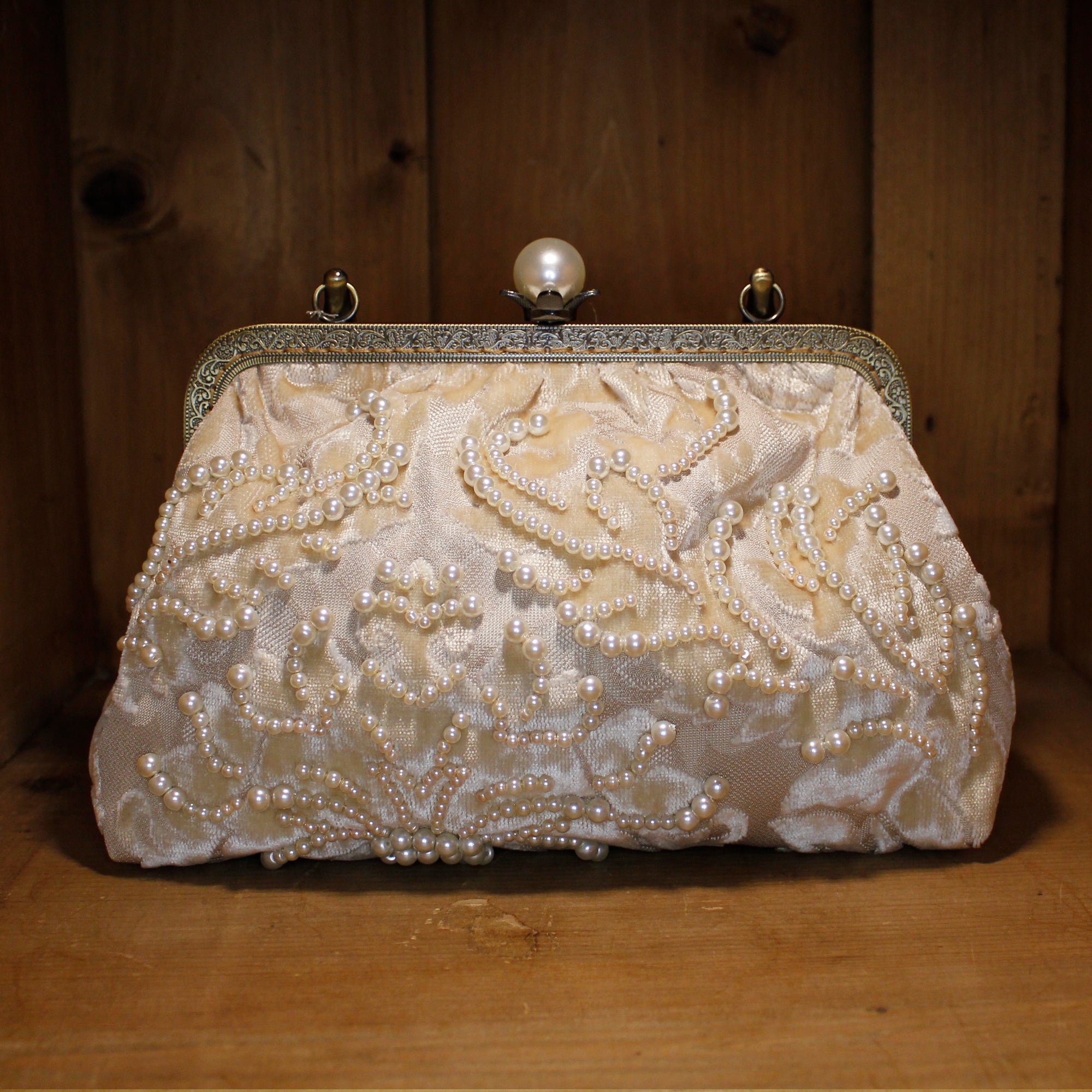 Art Nouveau Style Evening Bag - Pearls