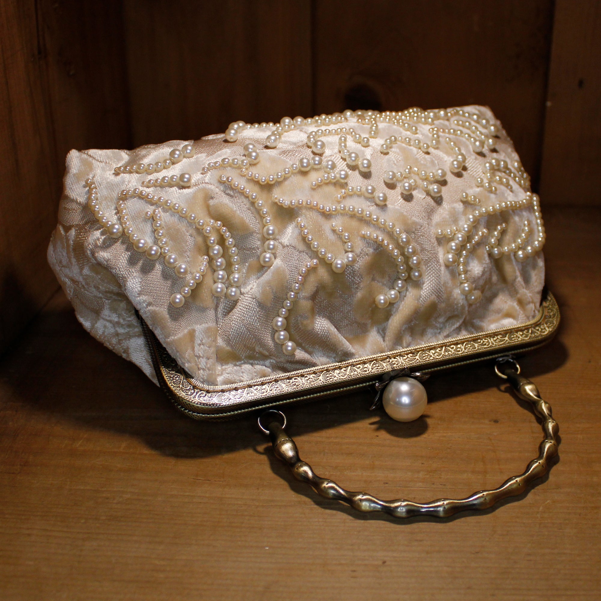 Art Nouveau Style Evening Bag - Pearls