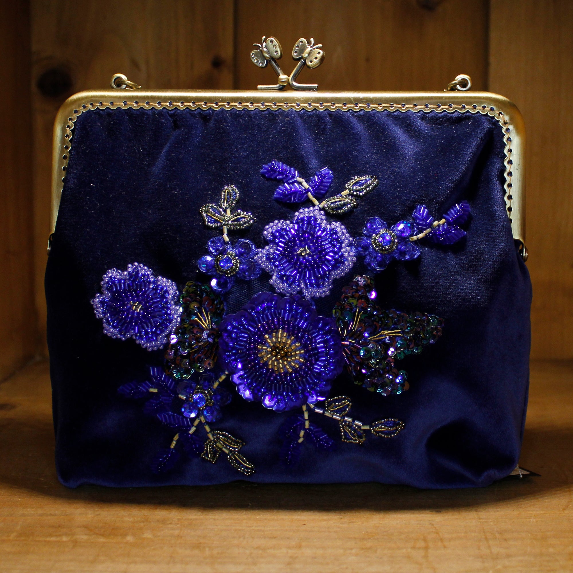 Art Nouveau Style Evening Bag - Blue