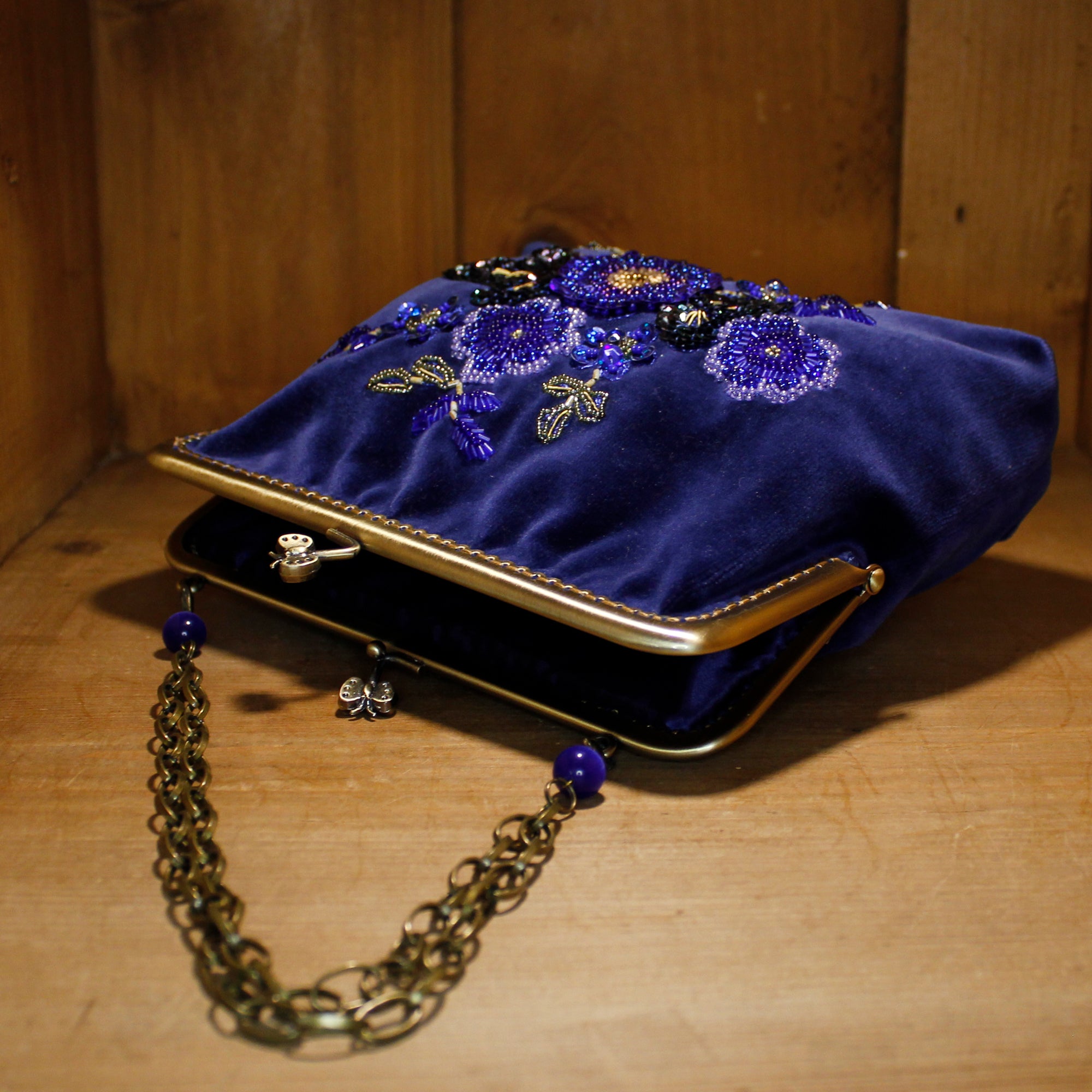 Art Nouveau Style Evening Bag - Blue