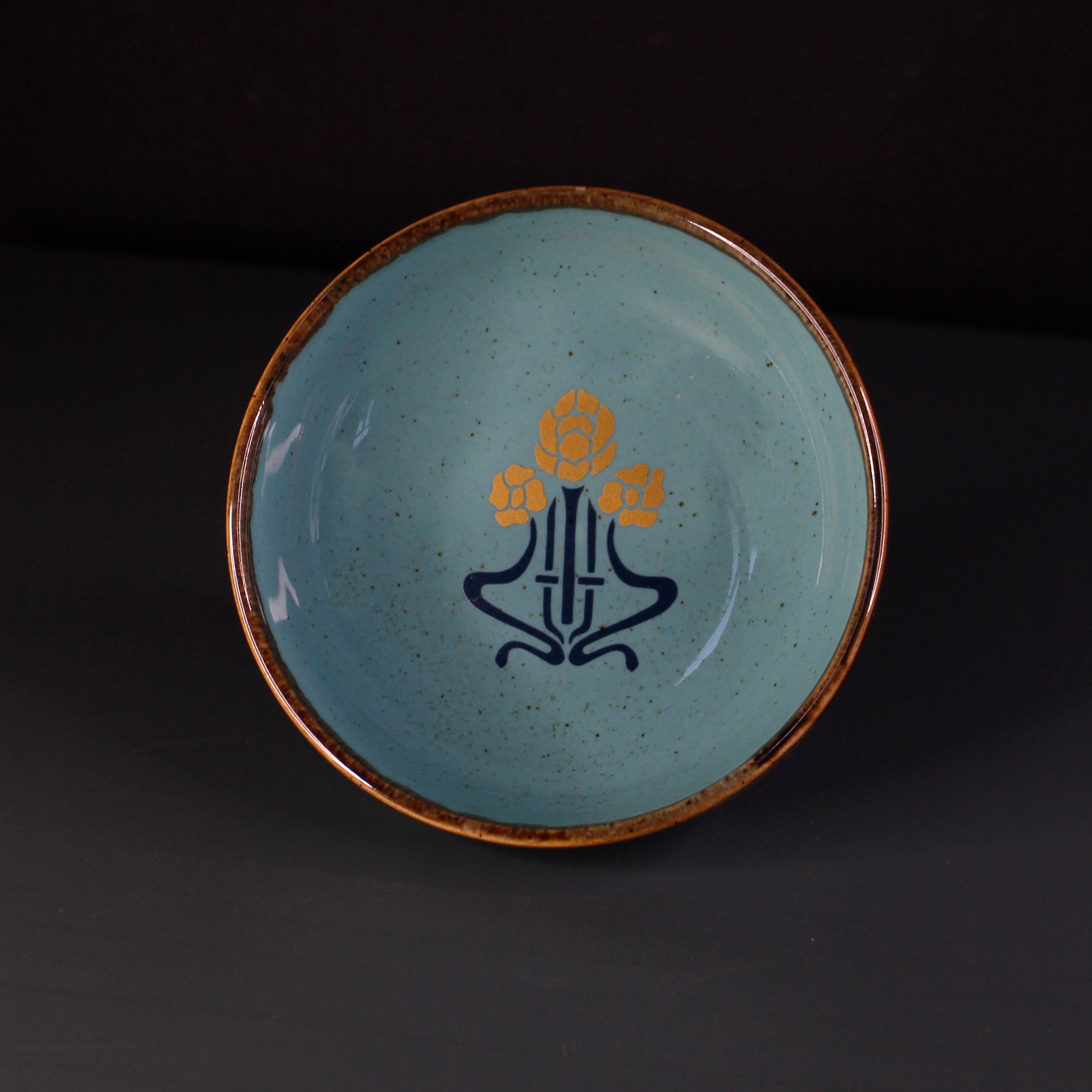 Maza keramikas bļoda - Roses (zila)