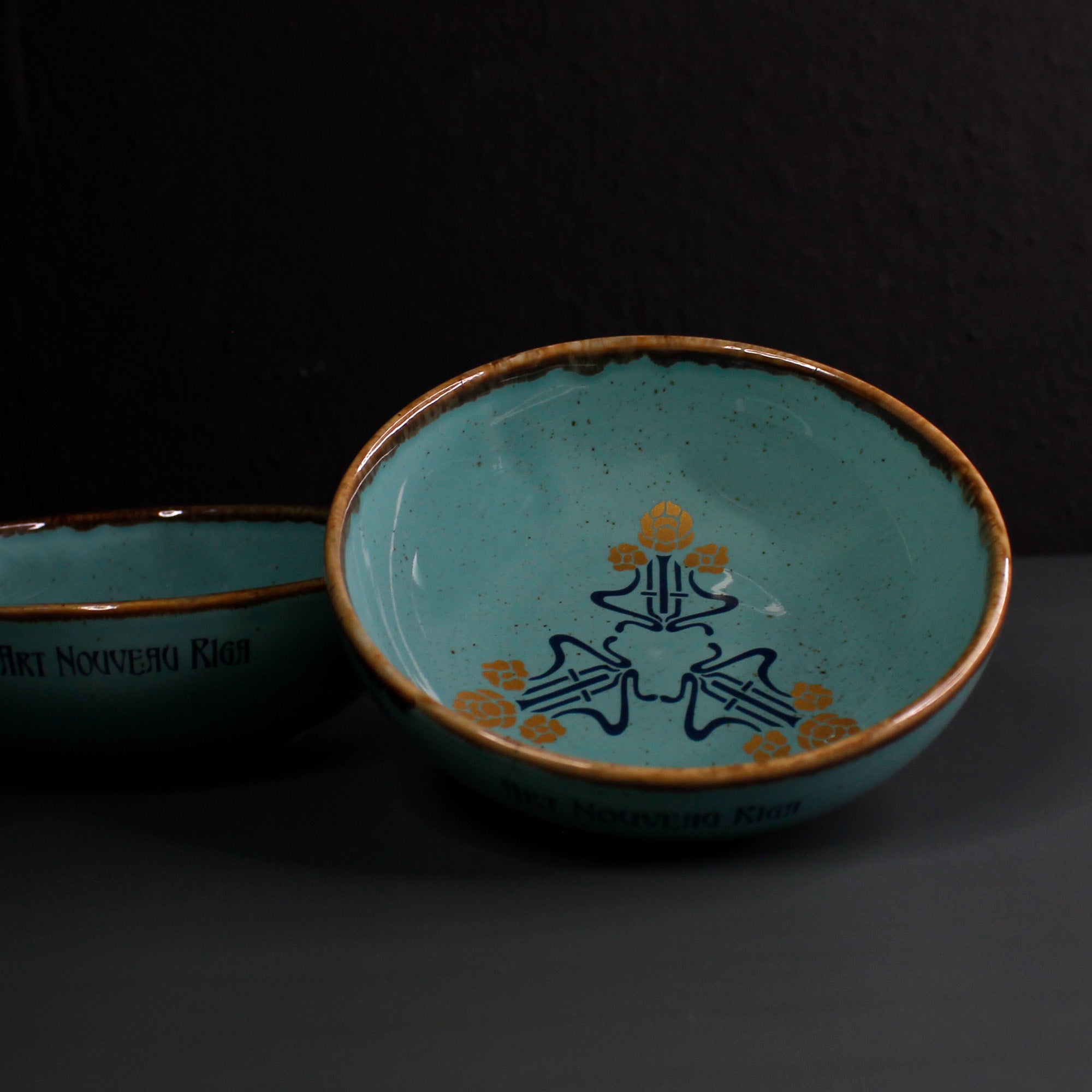 Maza keramikas bļoda - trīs rozes (zila)